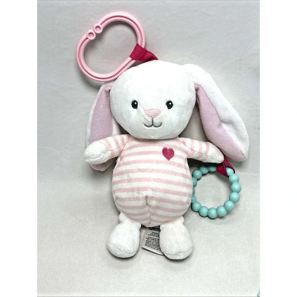 Carter's Bunny Elephant Plush Stuffed Animal W/ Teether Musical Squeak Rattle